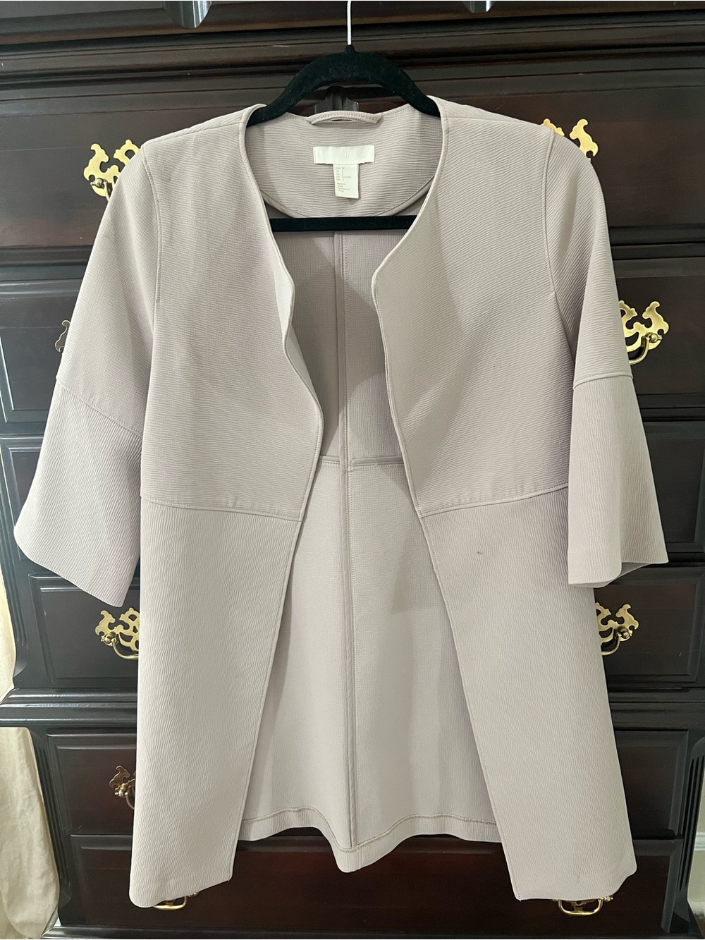 H&M Women's Light Taupe Open Front Jacket
